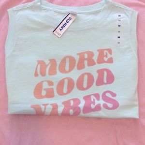 💙OLD NAVY 💙sleeveless shirt . Size medium. Light aqua logo tee.